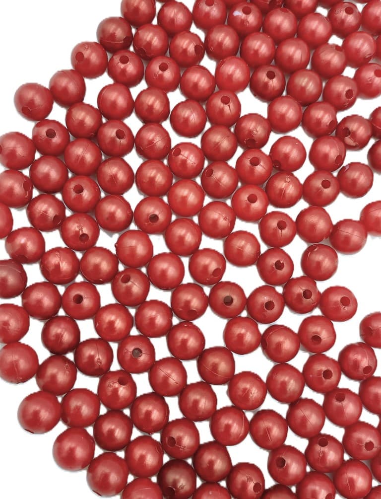 Koraliki (perełki) z dziurką, śr. 8mm j.czerwone