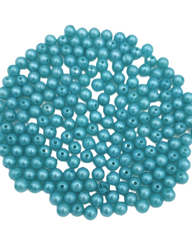Koraliki (perełki) z dziurką, śr.8mm/50g, błękitne