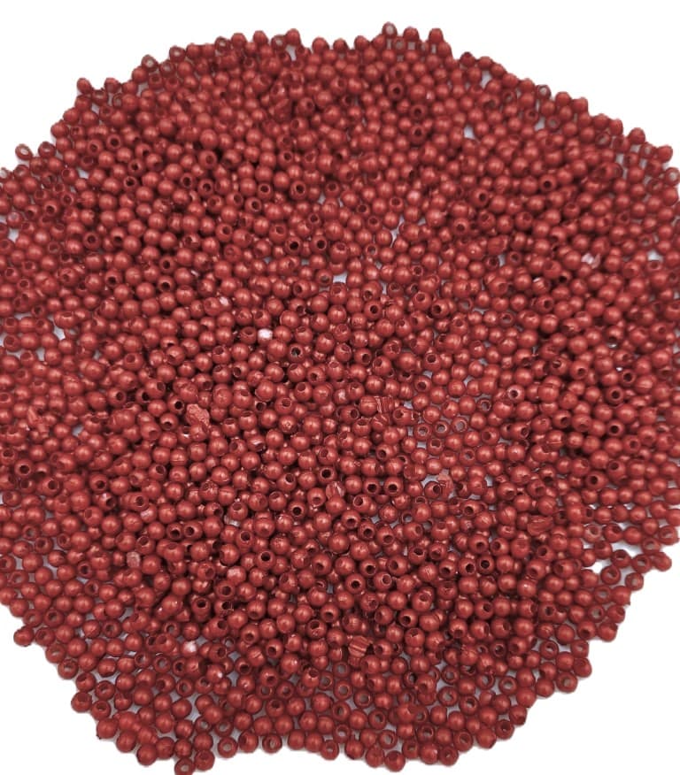 Koraliki perełki z dziurką, śr.3mm/25g, czerwone