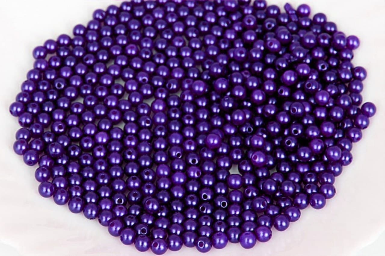Koraliki perełki z dziurką, śr.3mm/25g, fioletowe