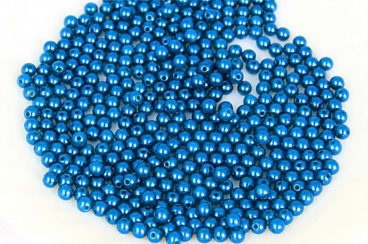 Koraliki perełki z dziurką, śr.3mm/25g, niebieskie