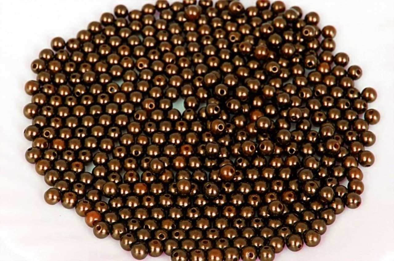 Koraliki perełki z dziurką, śr.3mm/25g, brązowe