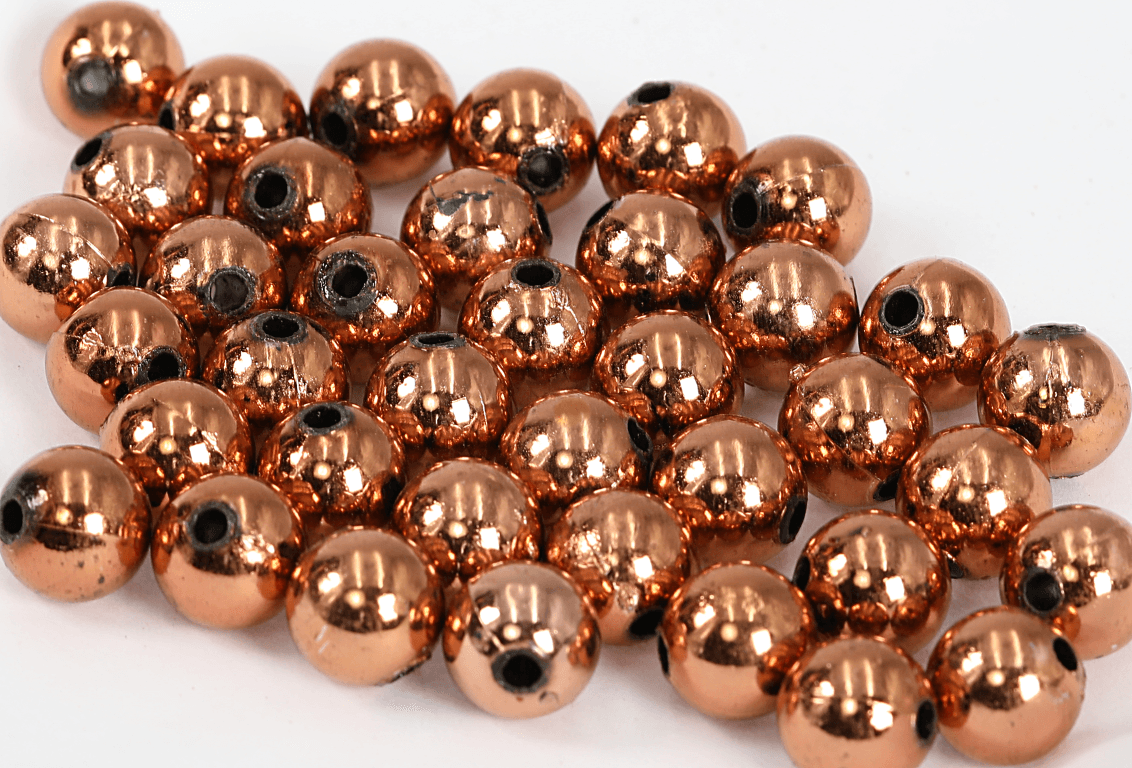 Perełki metalizowane, śr. 12mm/50g, miedziane