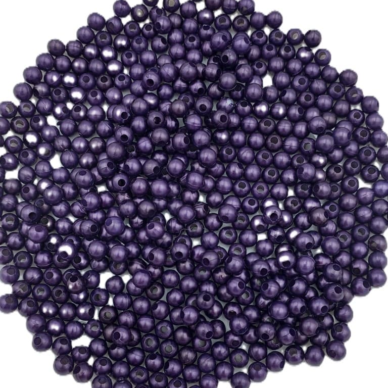 Koraliki perełki z dziurką, śr. 6mm fioletowe