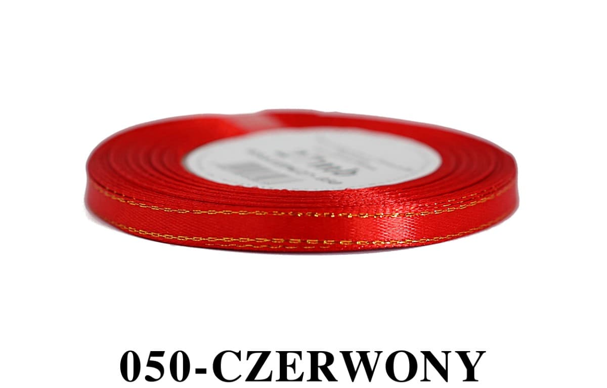 Wstążka satynowa ZP 6mm/27mb, czerwona