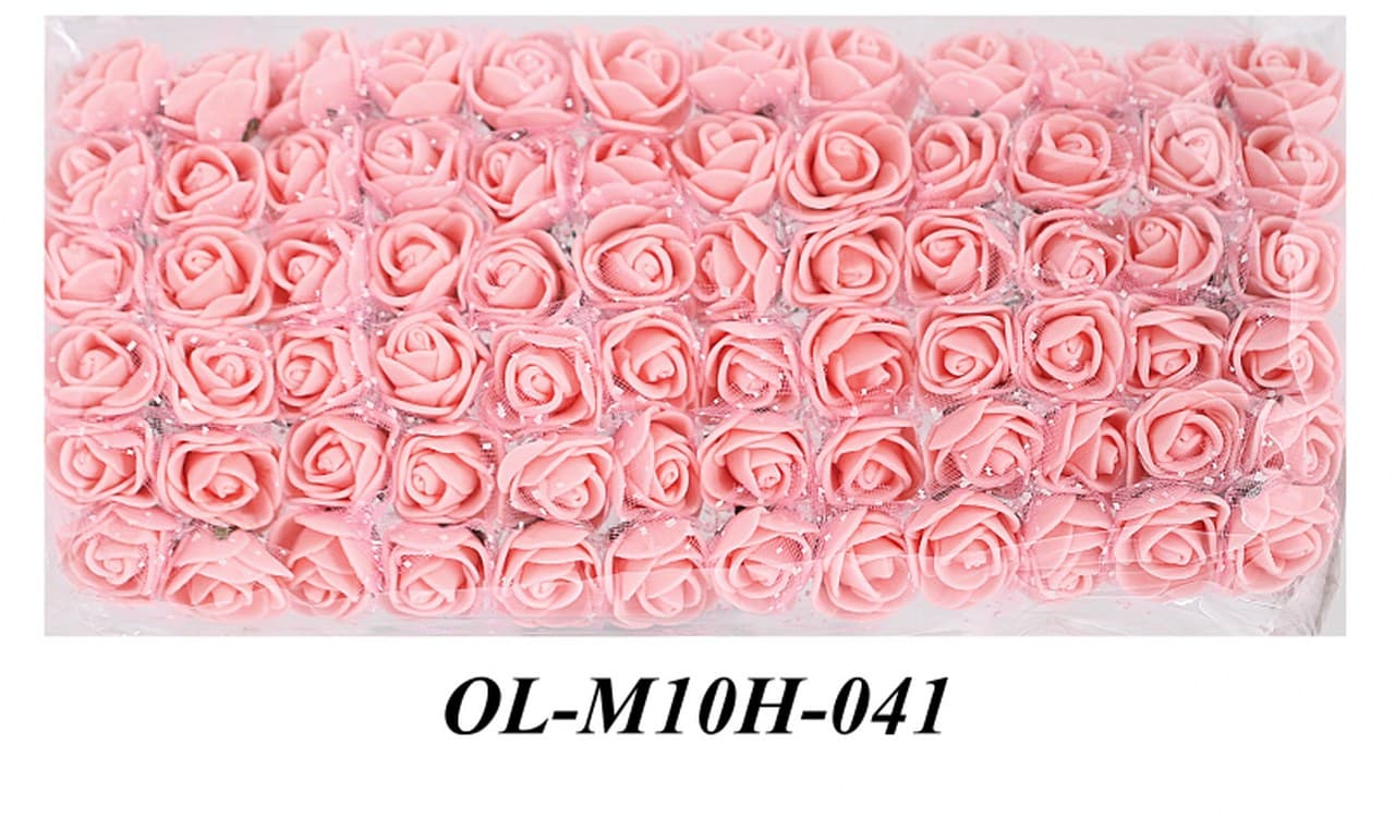 Piankowe kwiaty z tiulem śr.2,5cm/6x12szt, j.róż