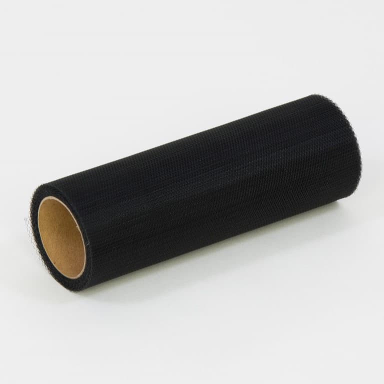 Tiul drobny, 15cm/9m, czarny