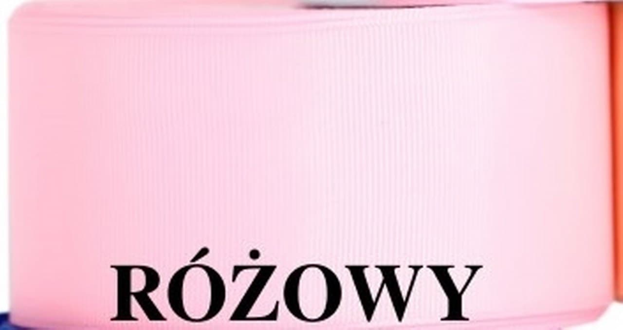 Wstążka rypsowa, 50mm/22mb, różowa