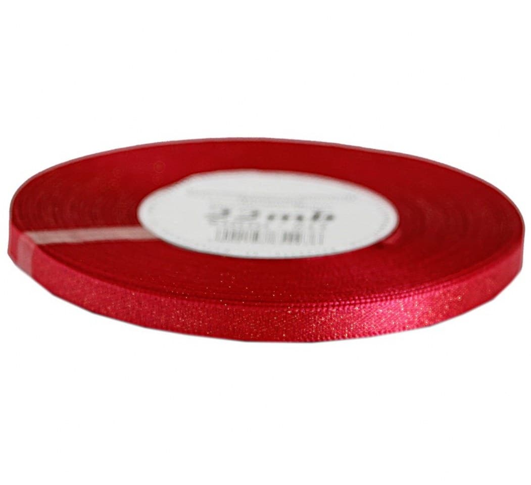 Wstążka satynowa z brokatem 6mm/22mb, fuksja