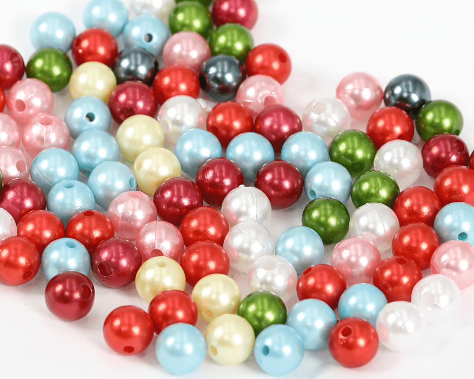 Perełki z dziurką, 12mm/50g, miks kolor