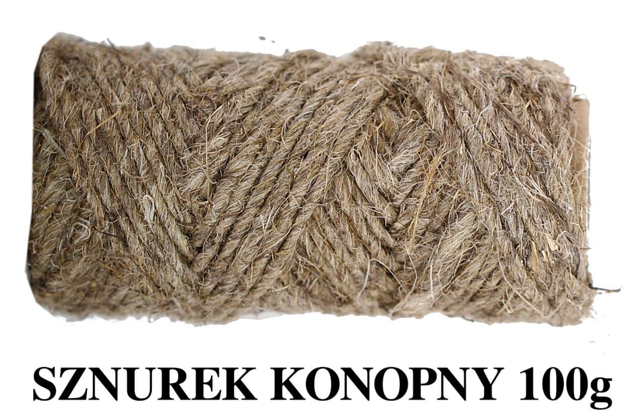 Sznurek konopny, waga 100 gram, dł. 40 metrów