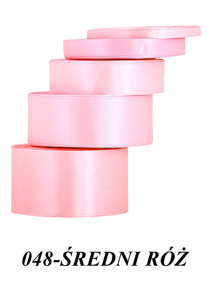 Wstążka satynowa 12mm/32mb, średni róż