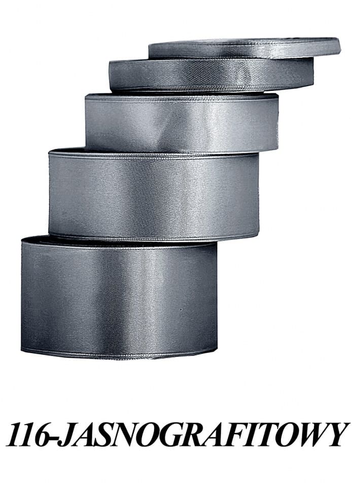 Wstążka satynowa 12mm/32mb, jasny grafit