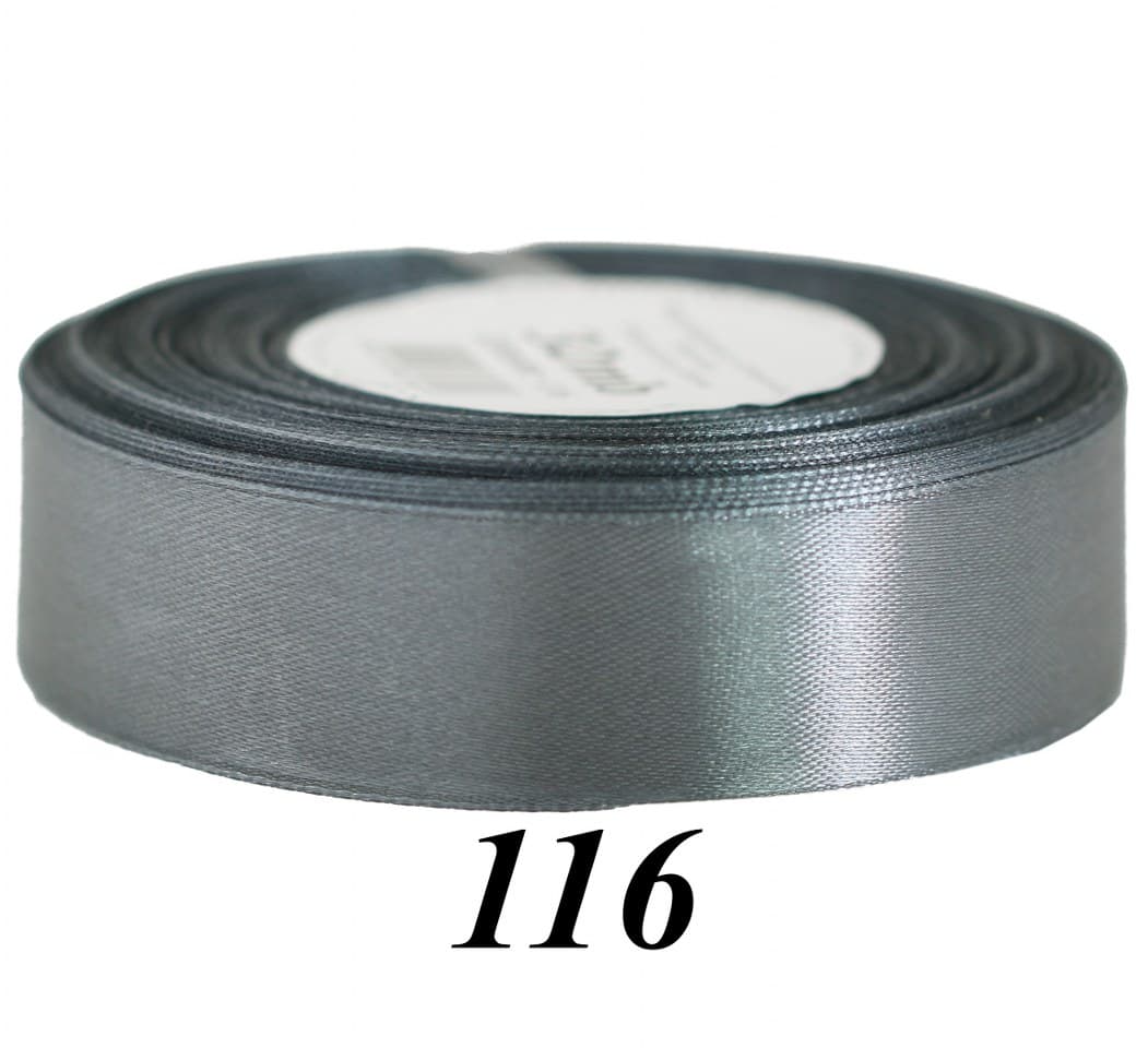Wstążka satynowa 25mm/32mb, jasny grafit