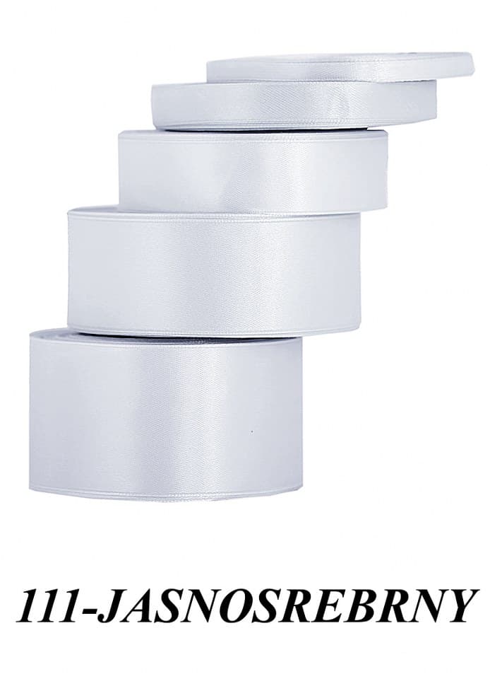 Wstążka satynowa 38mm/32mb, jasnosrebrna