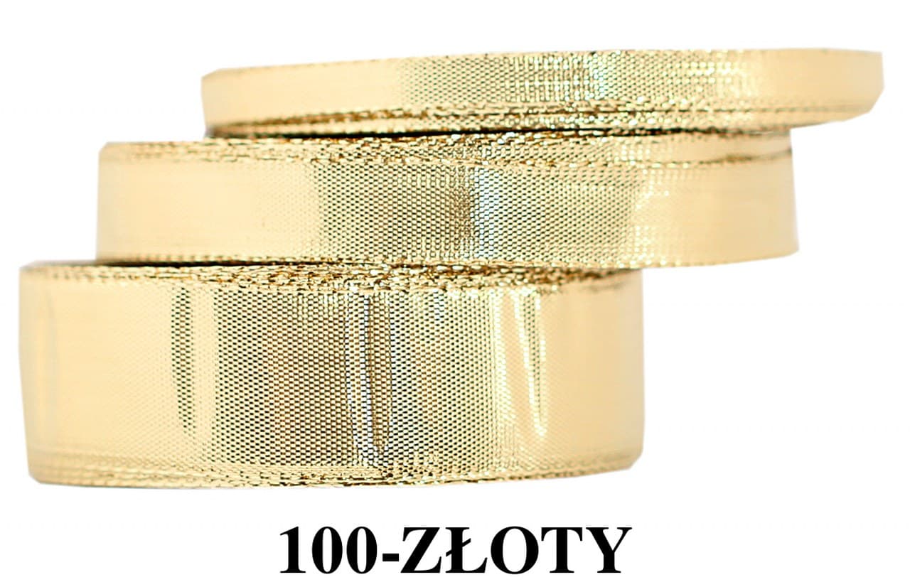 Wstążka metalizowana 12mm/22mb, złota