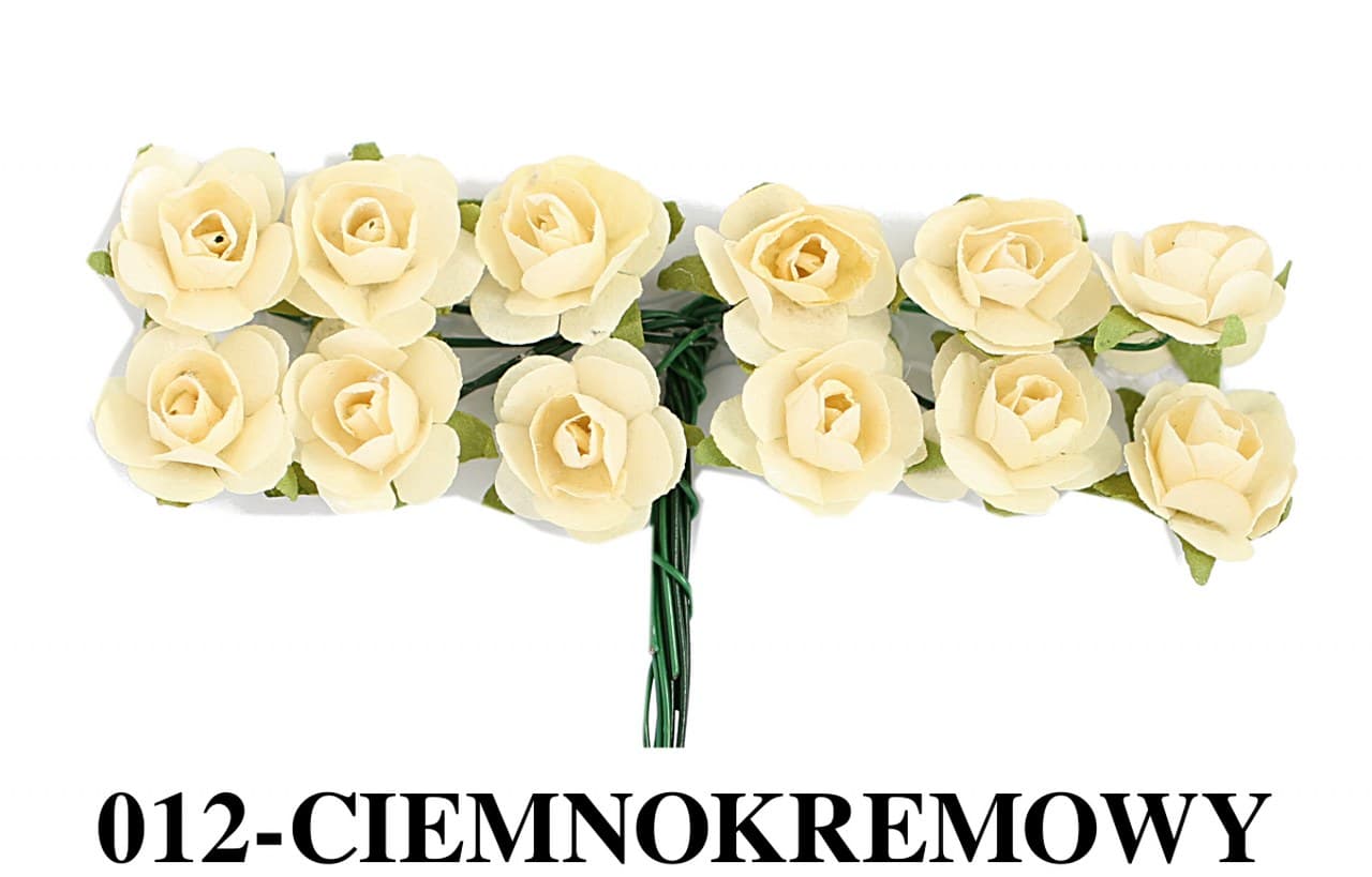 Kwiaty papierowe 15mm/72szt, ciemnokremowe