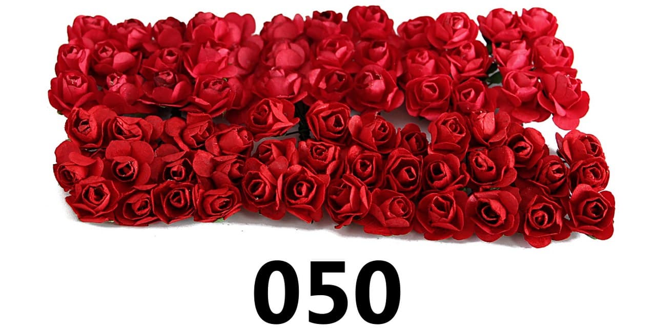 Kwiaty papierowe 15mm/72szt, czerwone