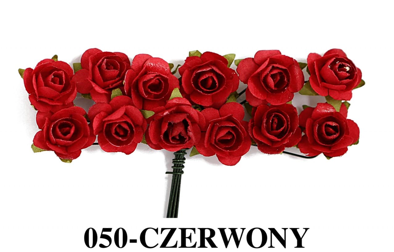 Kwiaty papierowe 15mm/72szt, czerwone