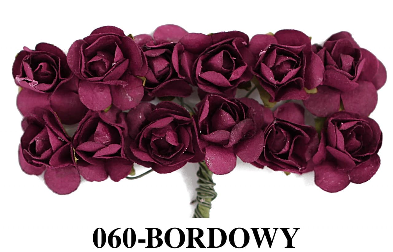 Kwiaty papierowe 20mm/72szt, bordowe
