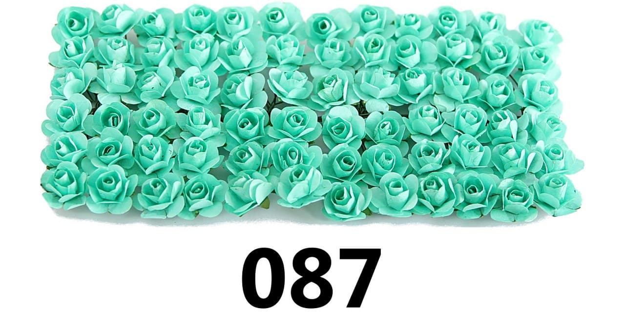 Kwiaty papierowe 15mm/72szt, miętowe