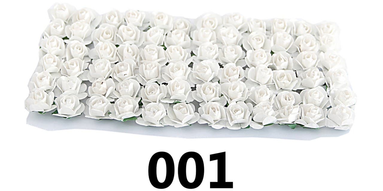 Kwiaty papierowe 15mm/72szt, białe