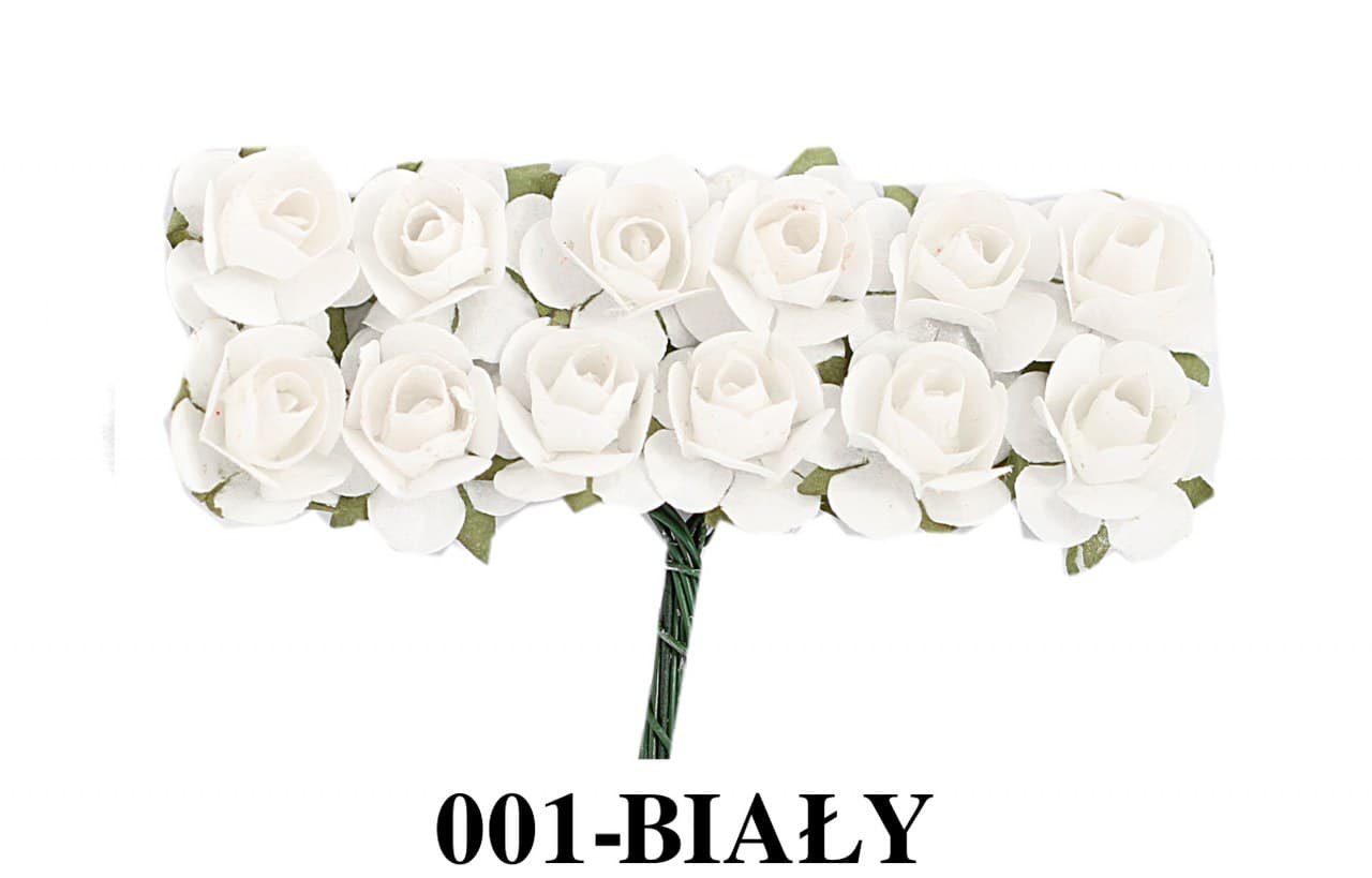 Kwiaty papierowe 15mm/72szt, białe