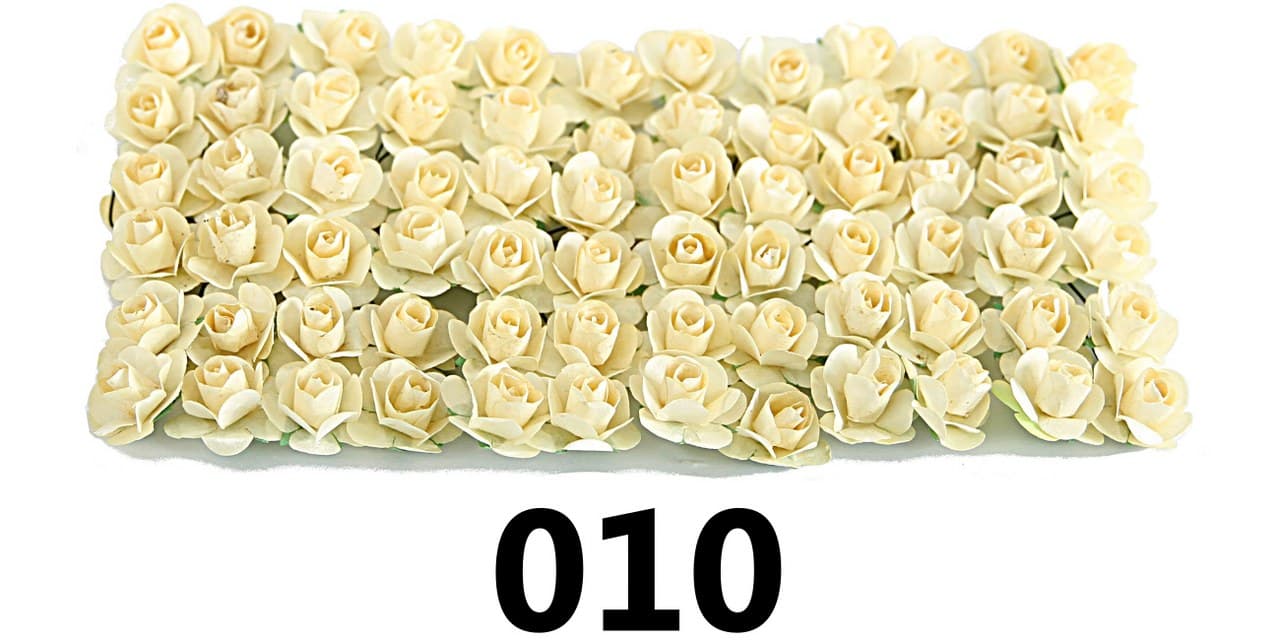 Kwiaty papierowe 15mm/72szt, kremowe