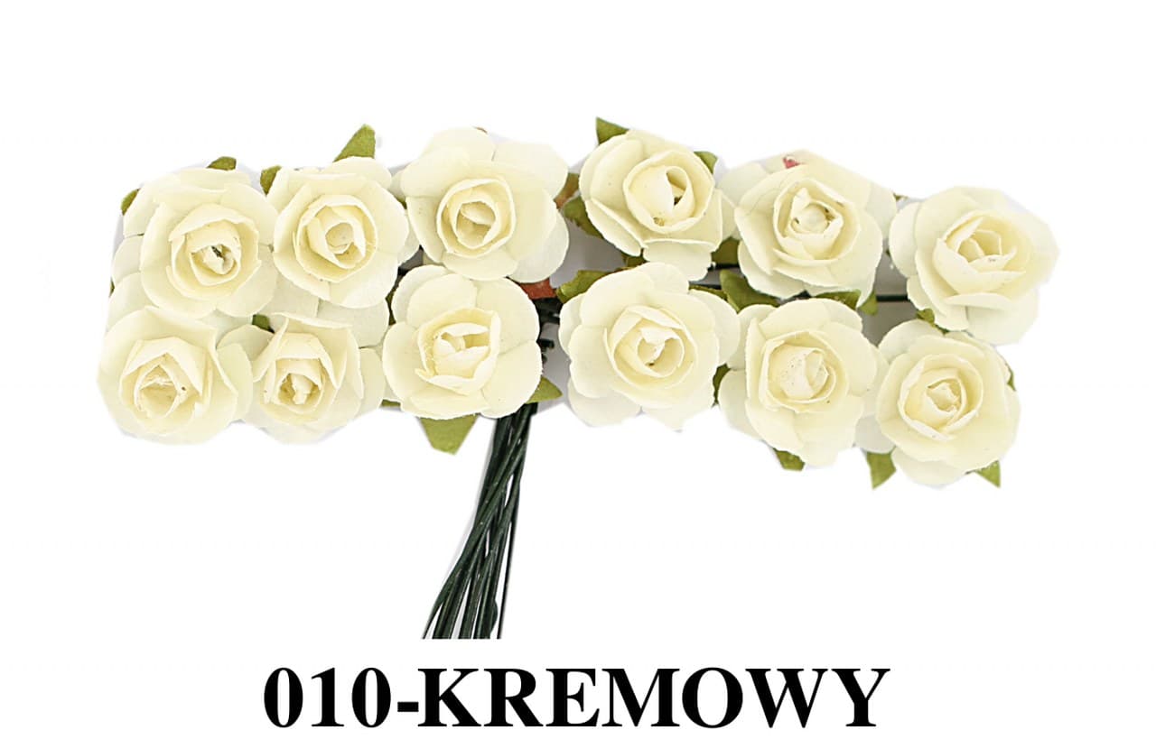 Kwiaty papierowe 15mm/72szt, kremowe