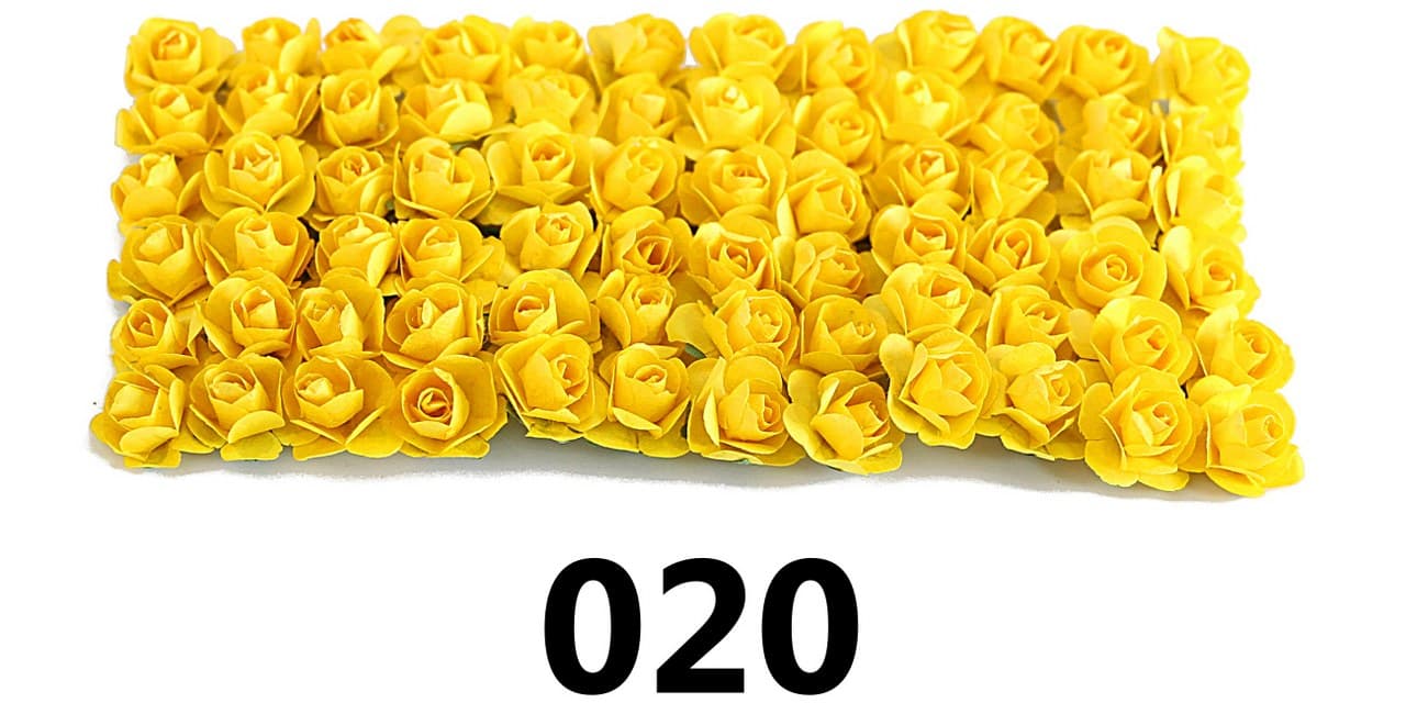 Kwiaty papierowe 15mm/72szt, żółte