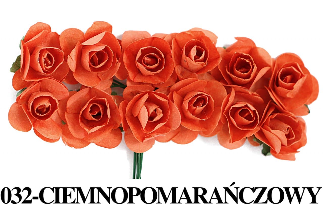 Kwiaty papierowe 20mm/72szt, ciemnopomarańczowe