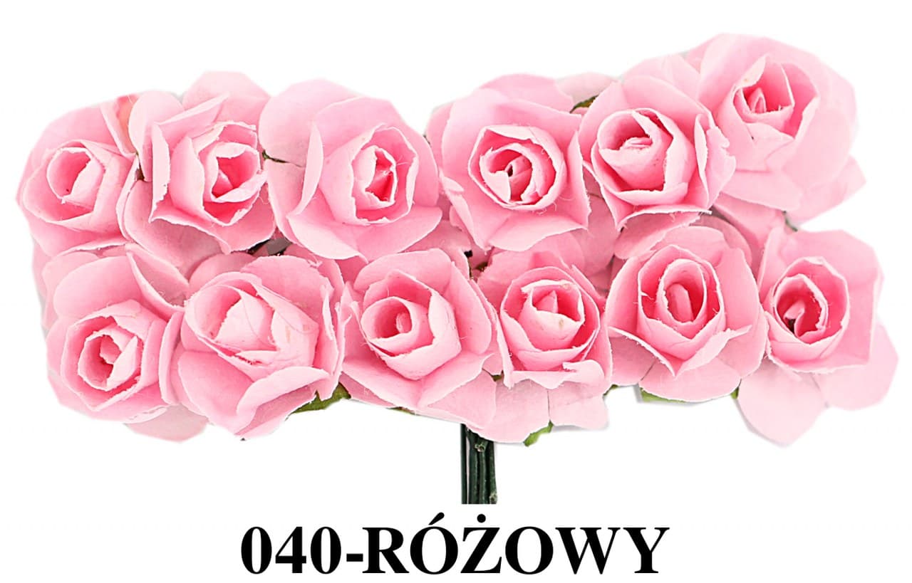 Kwiaty papierowe 20mm/72szt, różowe