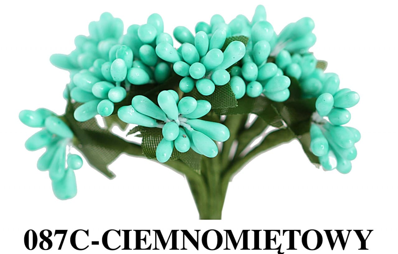 Pręciki na druciku ryż 2cm/12szt, ciemnomiętowe