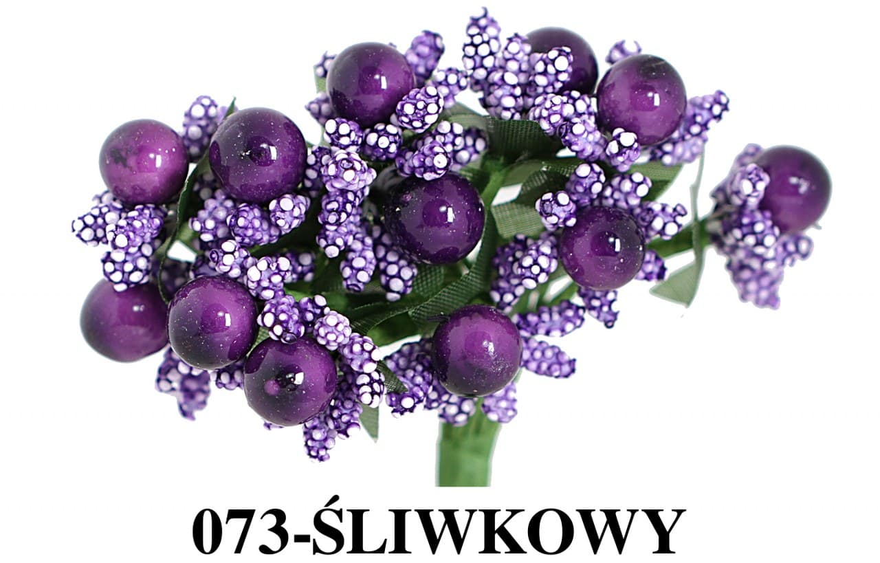 Kolorowe pręciki ryż+perła śr.2cm/12szt, śliwkowe
