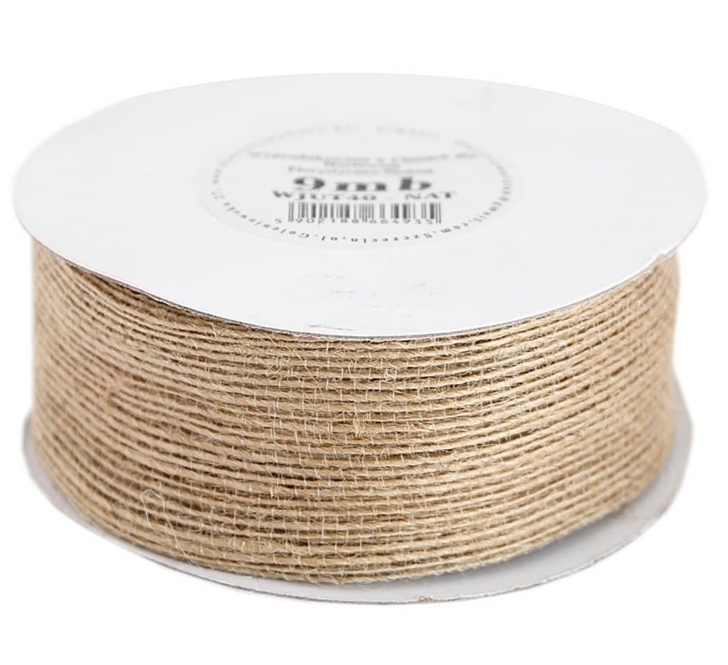 Wstążka jutowa 40mm/9mb, naturalna