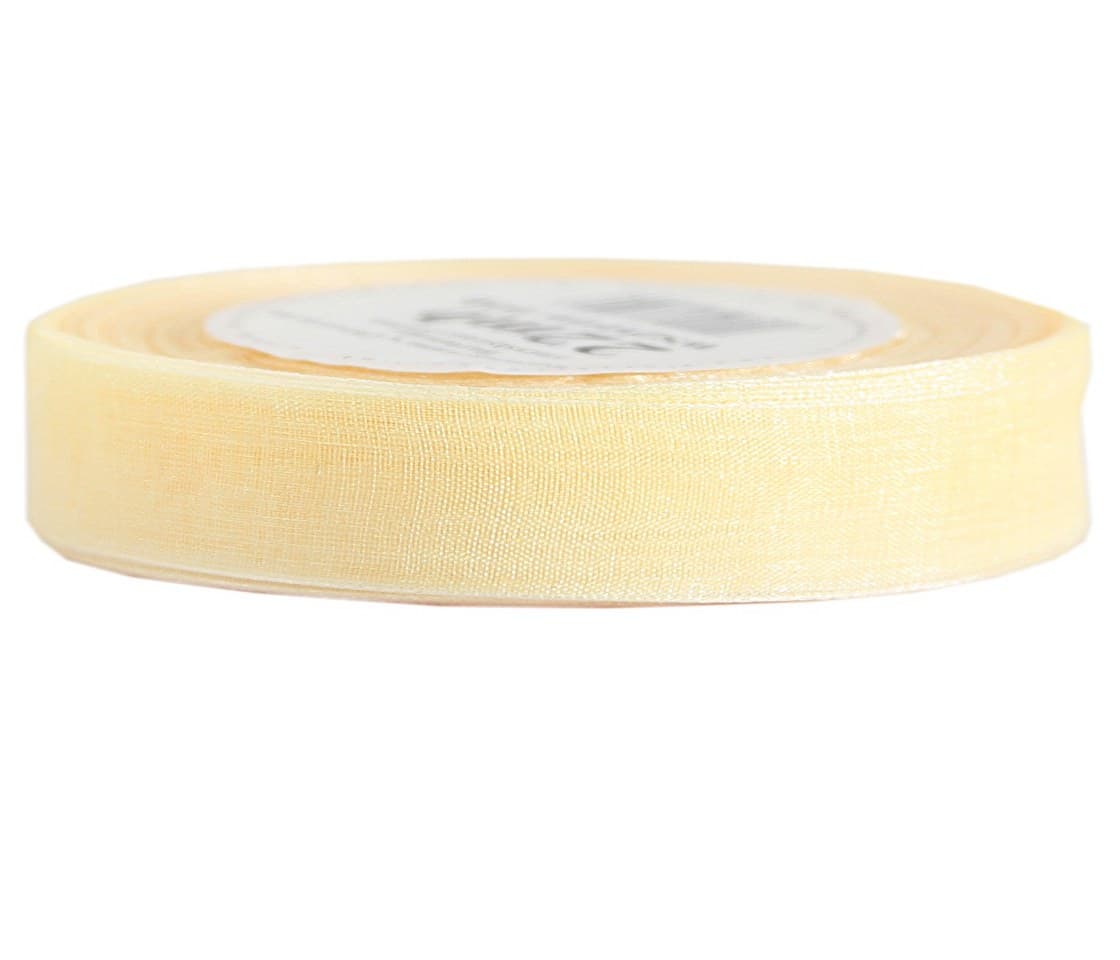 Wstążka szyfonowa, 12mm/22mb, kremowa