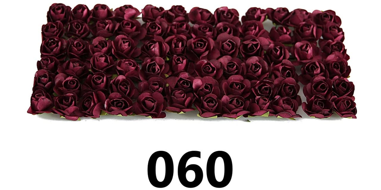 Kwiaty papierowe 15mm/72szt, bordowe