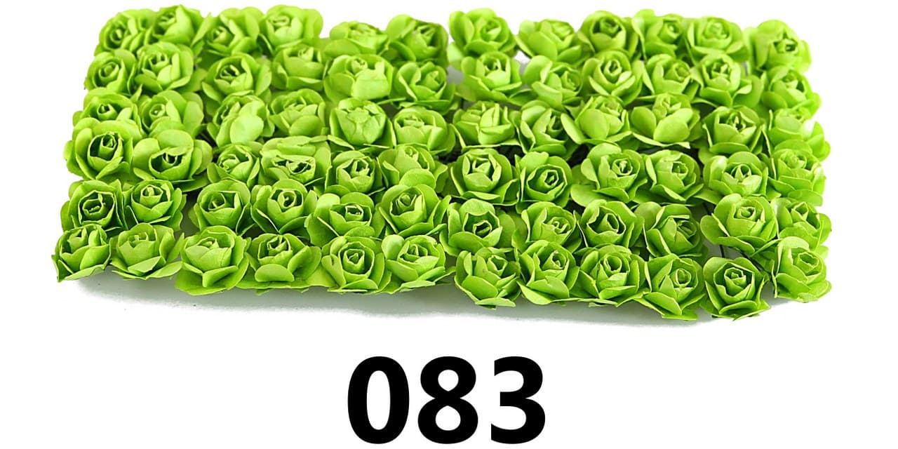 Kwiaty papierowe 15mm/72szt, seledynowe