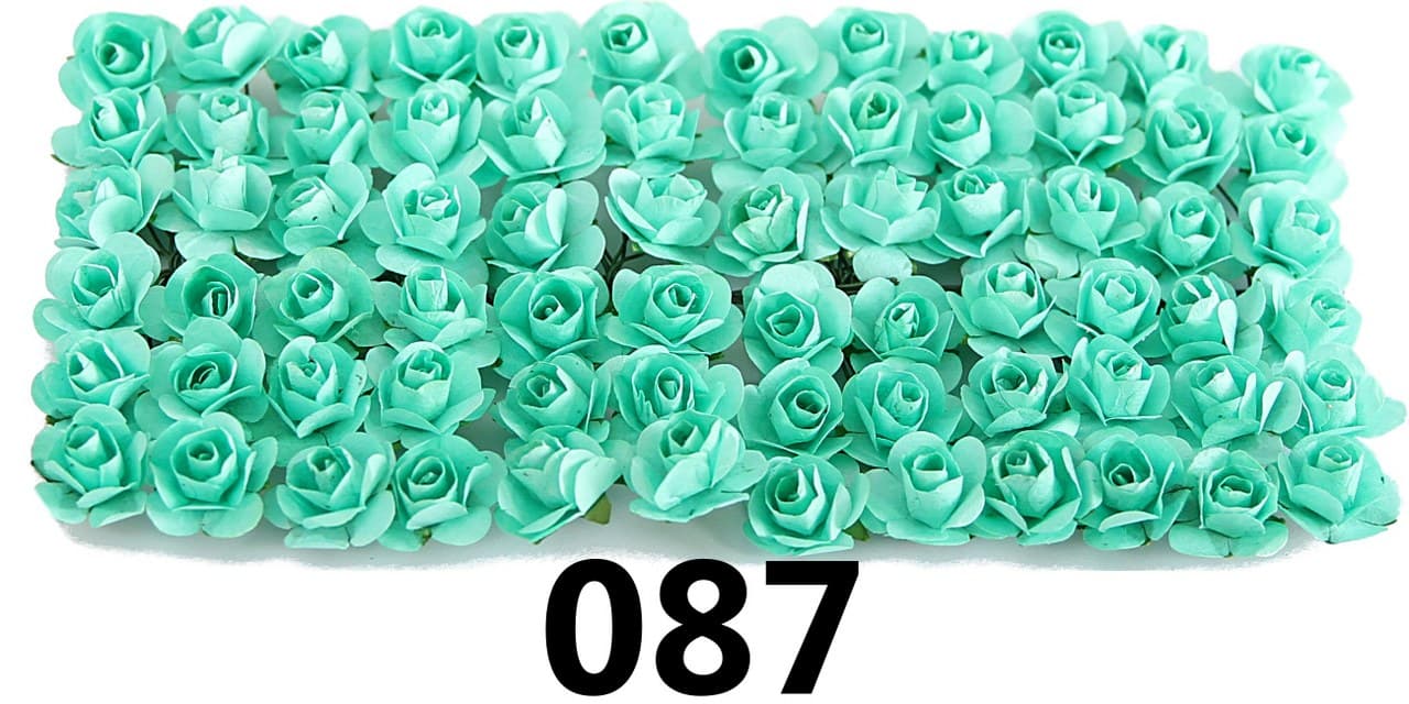 Kwiaty papierowe 20mm/72szt, miętowe
