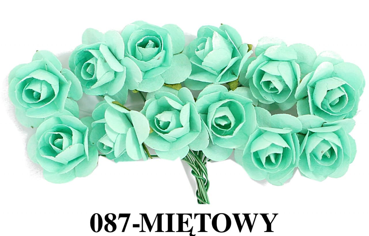 Kwiaty papierowe 20mm/72szt, miętowe
