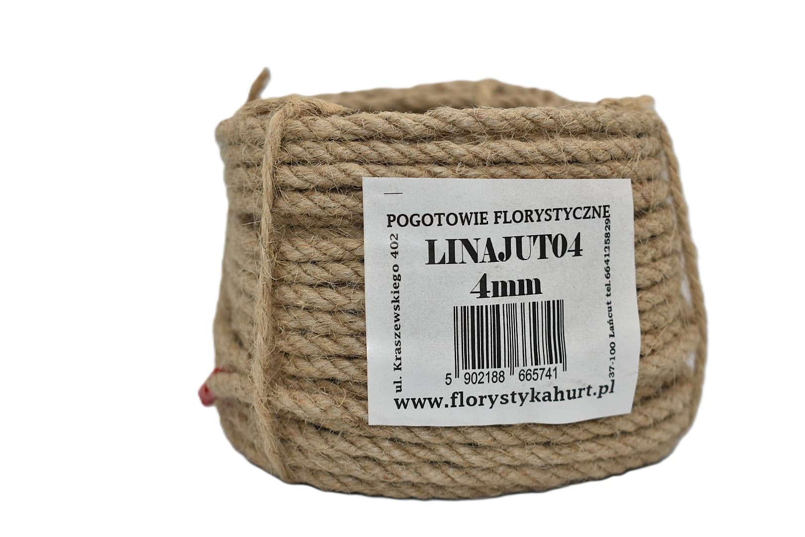Lina jutowa skręcana naturalna śr. 4mm/20mb