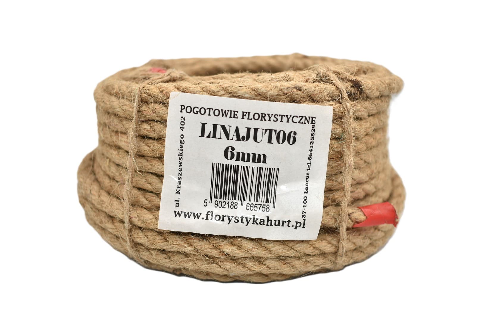 Lina jutowa skręcana naturalna śr. 6mm/20mb