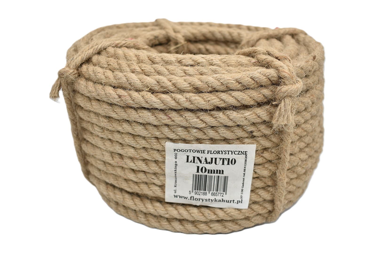 Lina jutowa skręcana naturalna śr. 10mm/20mb