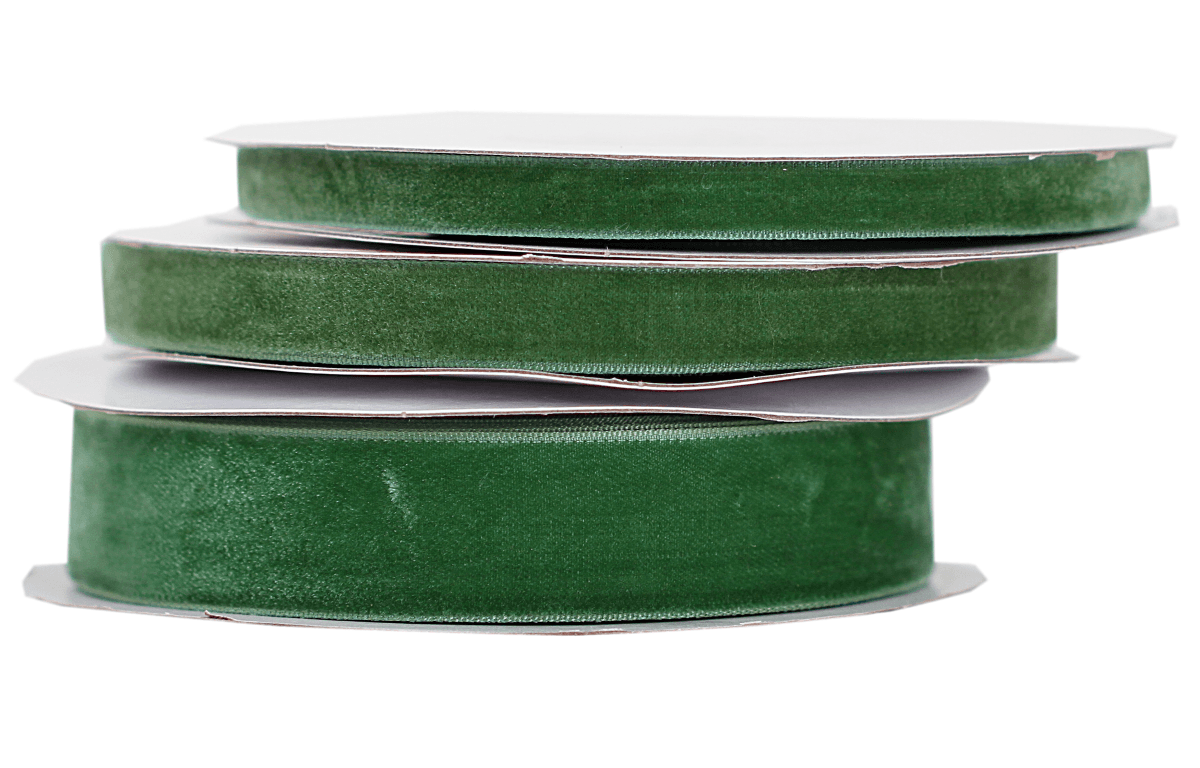 Wstążka aksamitna velvetowa, 9mm/9mb, c. oliwka/2