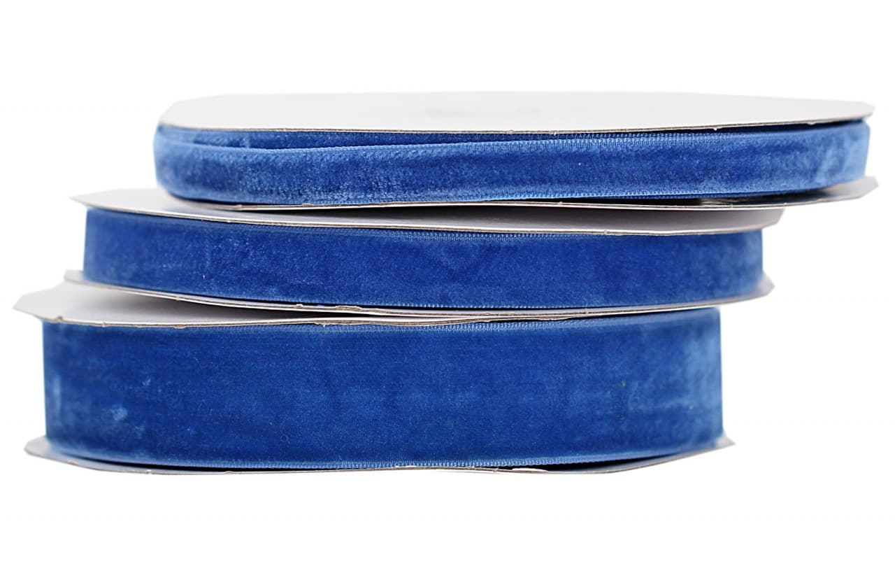 Wstążka aksamitna velvetowa, 9mm/9mb, granatowa