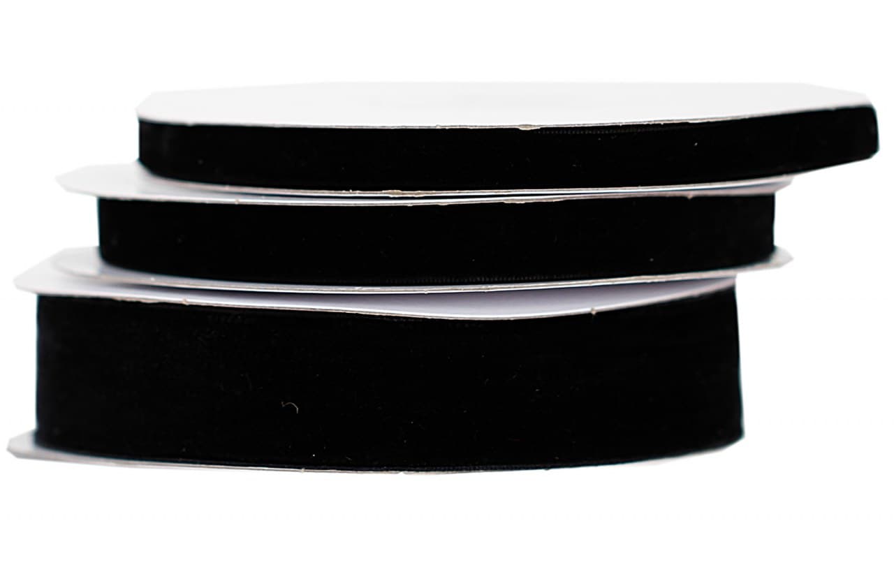 Wstążka aksamitna velvetowa, 9mm/9mb, czarna