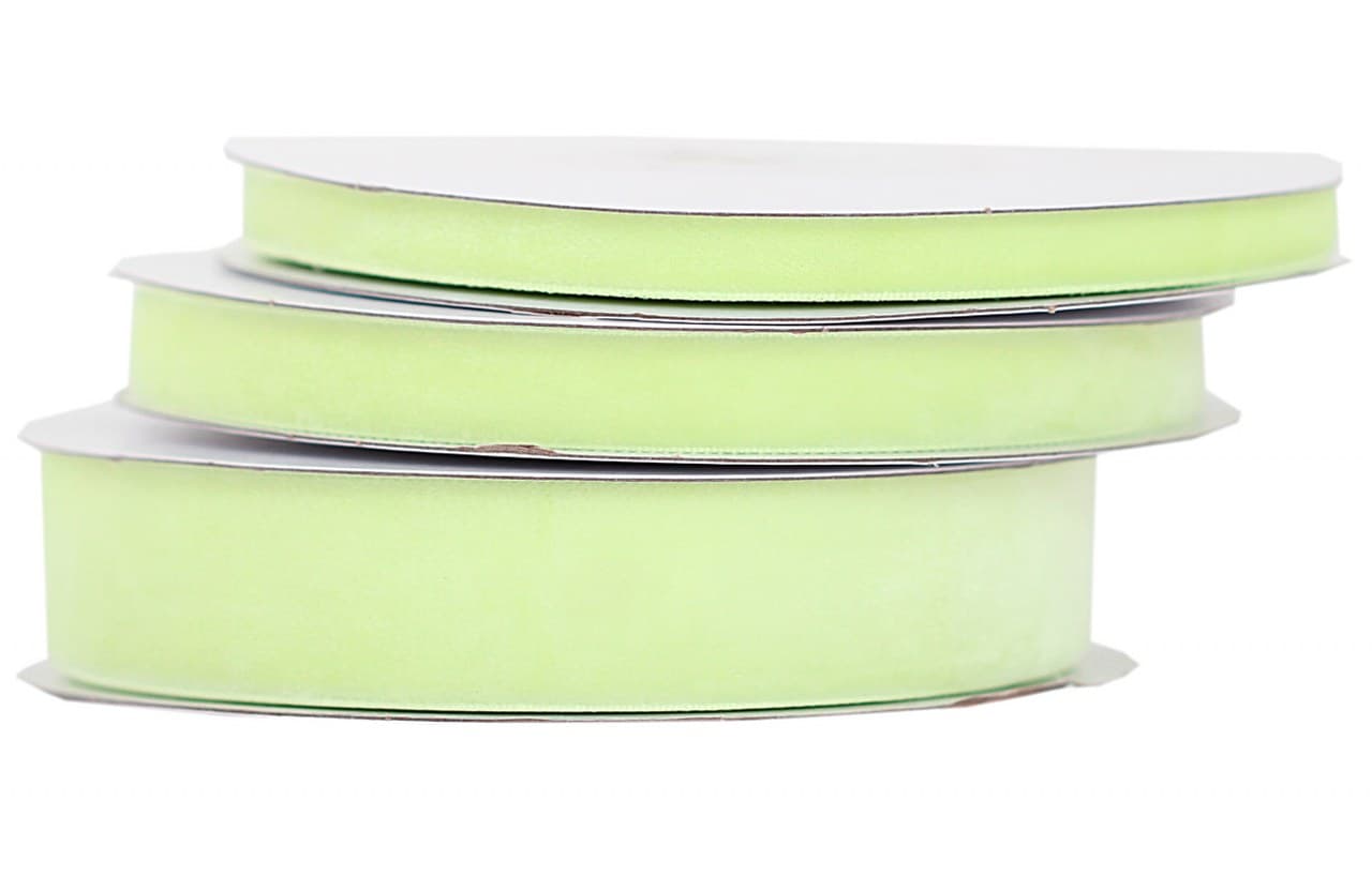 Wstążka aksamitna velvetowa, 25mm/9mb j.seledynowa