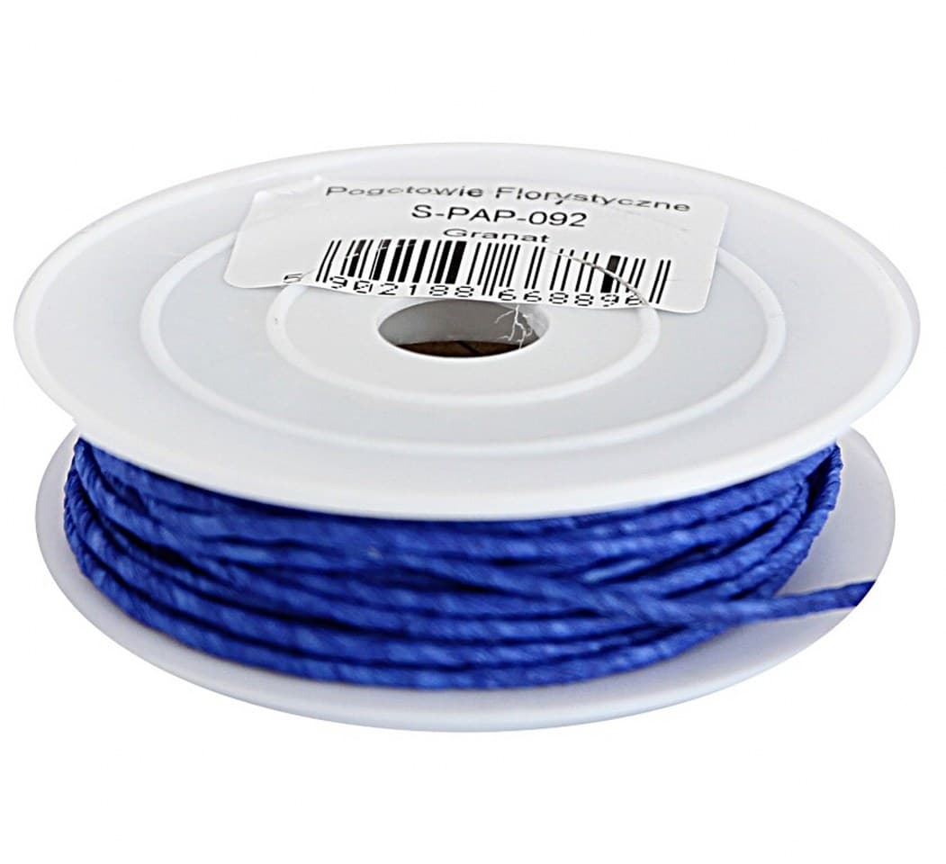 Sznur papierowy z drutem, 3mm/10mb, granatowy