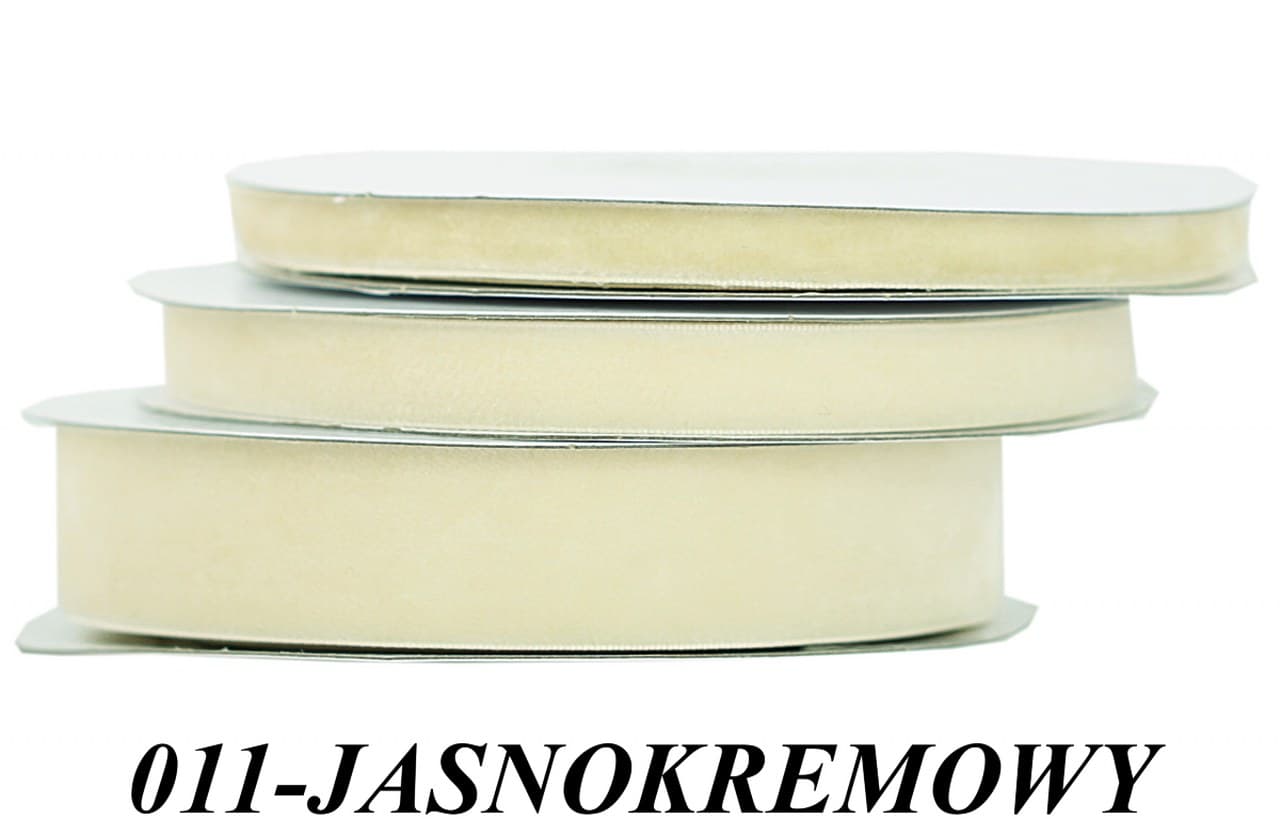 Wstążka aksamitna velvetowa, 9mm/9mb, jasnokremowa