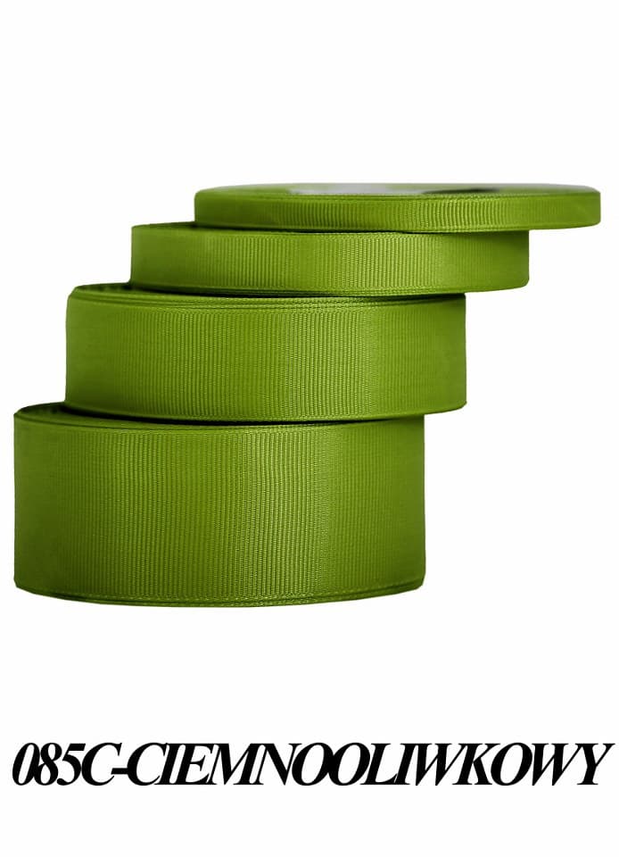 Wstążka rypsowa, 6mm/22mb, ciemna oliwka